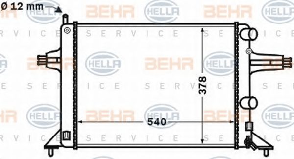 Радиатор, охлаждение двигателя BEHR HELLA SERVICE 8MK 376 771-121