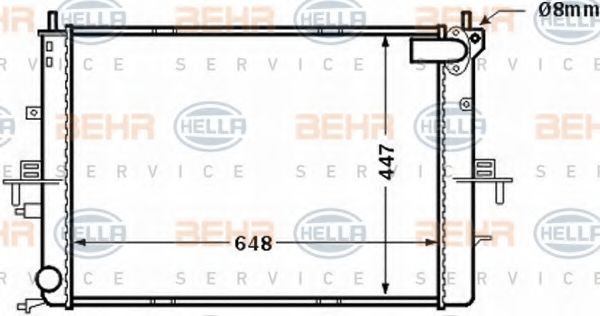 Радиатор, охлаждение двигателя BEHR HELLA SERVICE 8MK 376 772-211