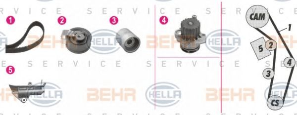 Водяной насос + комплект зубчатого ремня BEHR HELLA SERVICE 8MP 376 810-861