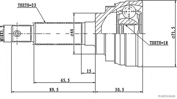 Шарнирный комплект, приводной вал HERTH+BUSS JAKOPARTS J2828005