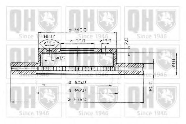 Тормозной диск QUINTON HAZELL BDC3244