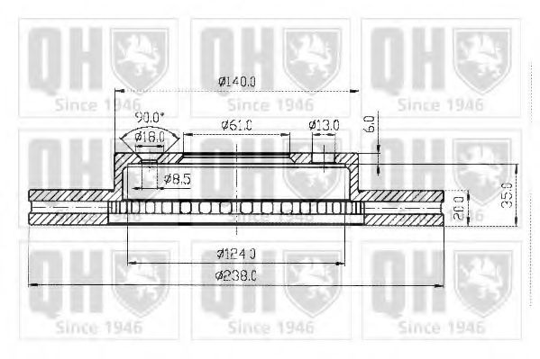 Тормозной диск QUINTON HAZELL BDC3546