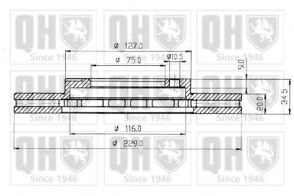 Тормозной диск BRAKE PARTS INC. 951550