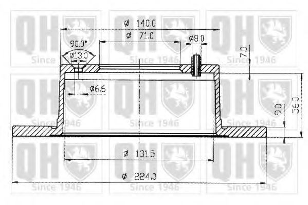 Тормозной диск BRAKE PARTS INC. 955091
