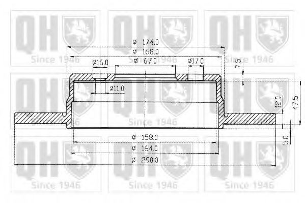 Тормозной диск QUINTON HAZELL BDC4324