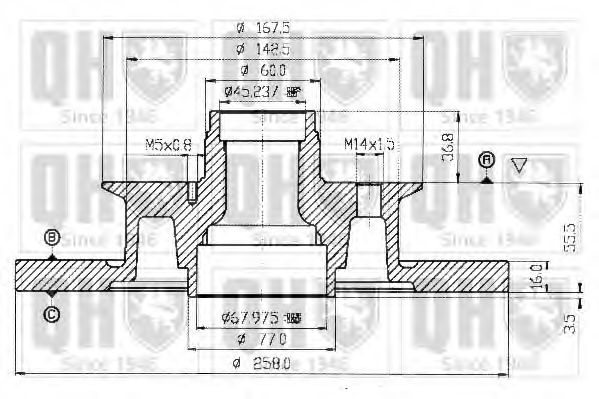 Тормозной диск QUINTON HAZELL BDC4646