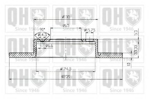Тормозной диск QUINTON HAZELL BDC4957