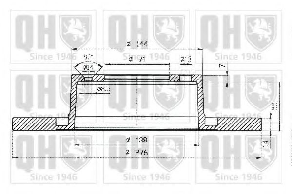 Тормозной диск QUINTON HAZELL BDC5242