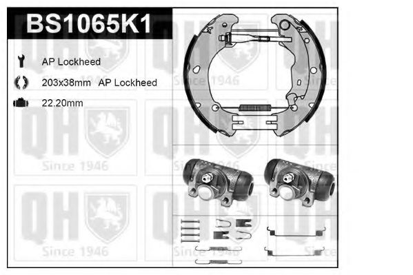Комплект тормозов, барабанный тормозной механизм QUINTON HAZELL BS1065K1