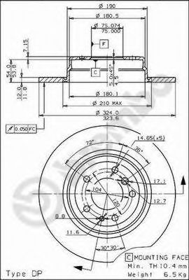 Тормозной диск BREMBO 08.5580.10