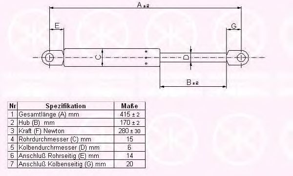 Газовая пружина, капот KLOKKERHOLM 00602802