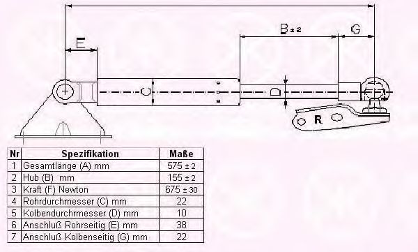 Газовая пружина, крышка багажник KLOKKERHOLM 81687102