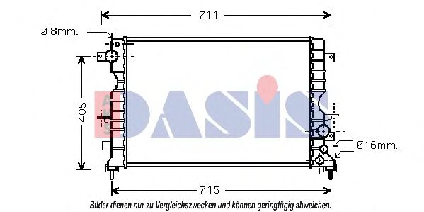 Радиатор, охлаждение двигателя AKS DASIS AU2165
