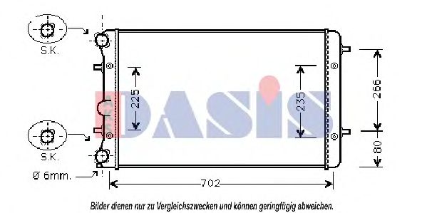 Радиатор, охлаждение двигателя AKS DASIS 040004N