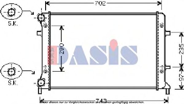 Радиатор, охлаждение двигателя AKS DASIS 040031N