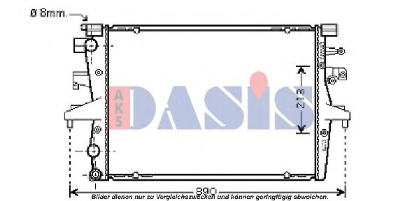 Радиатор, охлаждение двигателя AKS DASIS 041007N