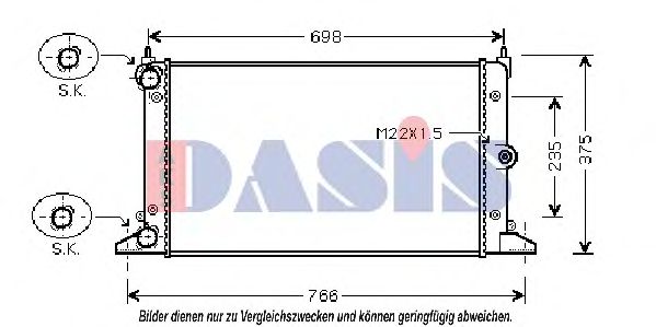 Радиатор, охлаждение двигателя AKS DASIS 041990N