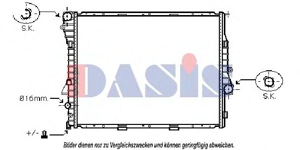Радиатор, охлаждение двигателя AKS DASIS 050032N