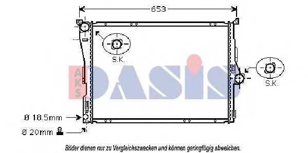 Радиатор, охлаждение двигателя AKS DASIS 050036N