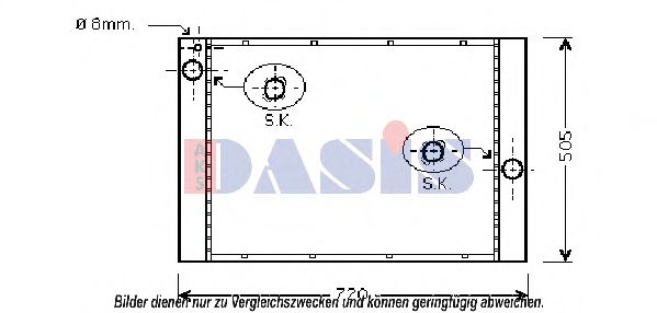 Радиатор, охлаждение двигателя AKS DASIS 050053N