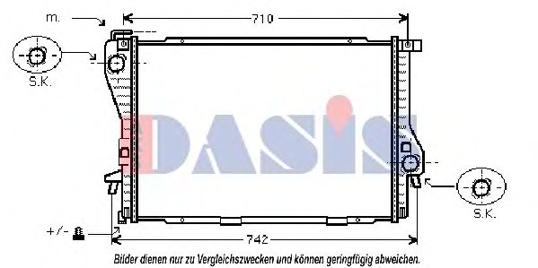 Радиатор, охлаждение двигателя AKS DASIS 051630N