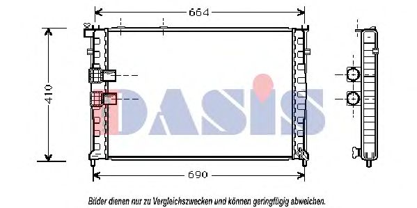 Радиатор, охлаждение двигателя AKS DASIS 060012N