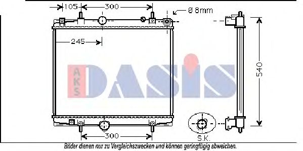 Радиатор, охлаждение двигателя AKS DASIS 060049N