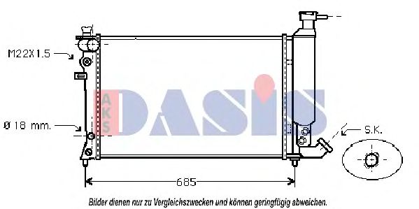 Радиатор, охлаждение двигателя AKS DASIS 060460N