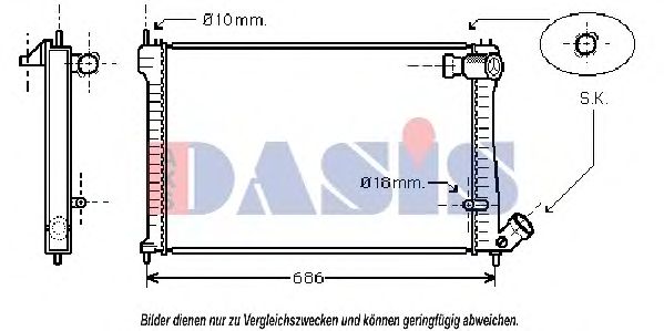 Радиатор, охлаждение двигателя AKS DASIS 060790N