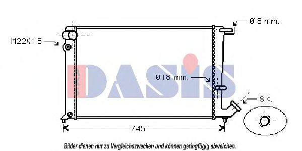 Радиатор, охлаждение двигателя AKS DASIS 060940N