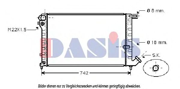 Радиатор, охлаждение двигателя AKS DASIS 060950N