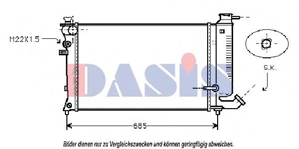 Радиатор, охлаждение двигателя AKS DASIS 060960N