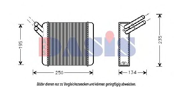 Теплообменник, отопление салона AKS DASIS 069030N