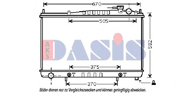 Радиатор, охлаждение двигателя AKS DASIS 070091N