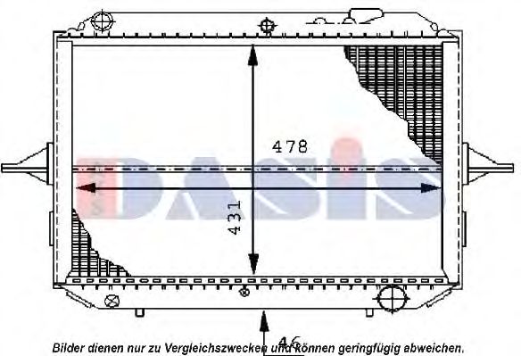 Радиатор, охлаждение двигателя AKS DASIS 1604001
