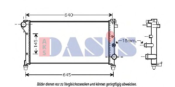 Радиатор, охлаждение двигателя AKS DASIS 080067N