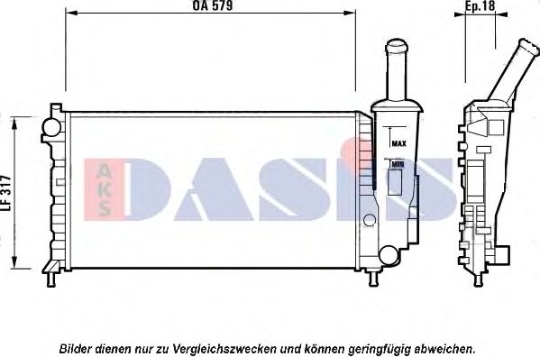 Радиатор, охлаждение двигателя AKS DASIS 080068N