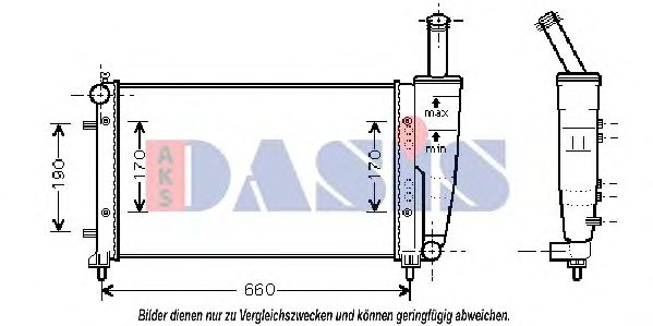 Радиатор, охлаждение двигателя AKS DASIS 080071N
