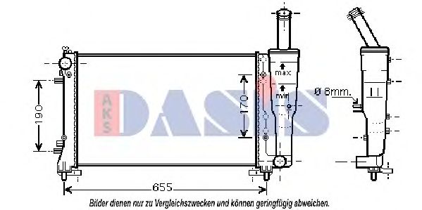 Радиатор, охлаждение двигателя AKS DASIS 080077N