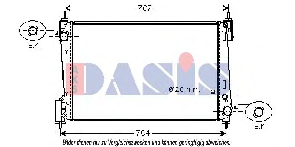 Радиатор, охлаждение двигателя AKS DASIS 082037N