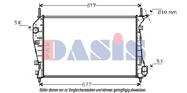 Радиатор, охлаждение двигателя AKS DASIS 090072N