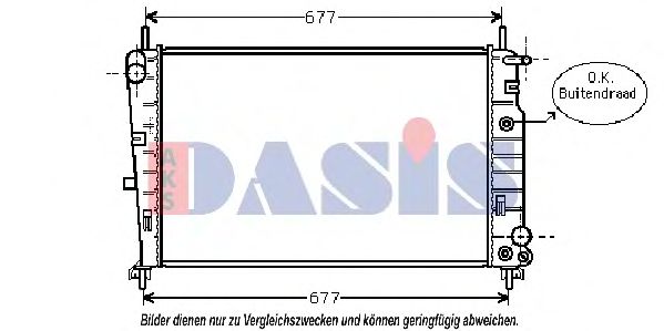 Радиатор, охлаждение двигателя AKS DASIS 091530N