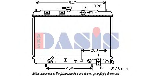 Радиатор, охлаждение двигателя AKS DASIS 100018N