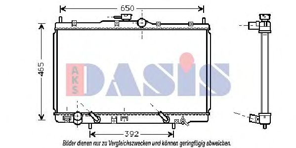 Радиатор, охлаждение двигателя AKS DASIS 100019N