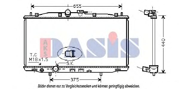 Радиатор, охлаждение двигателя AKS DASIS 100031N