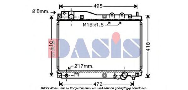 Радиатор, охлаждение двигателя AKS DASIS 100049N