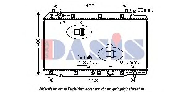 Радиатор, охлаждение двигателя AKS DASIS 100064N