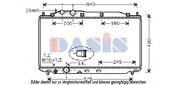 Радиатор, охлаждение двигателя AKS DASIS 100068N