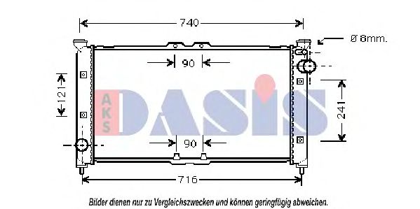 Радиатор, охлаждение двигателя AKS DASIS 110015N
