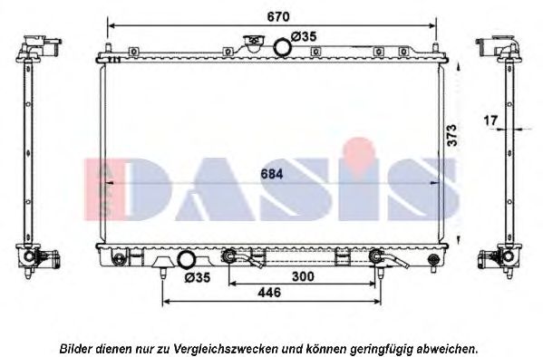 Радиатор, охлаждение двигателя AKS DASIS 140068N